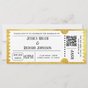 Invitación de Entrada de Fiesta Dorada