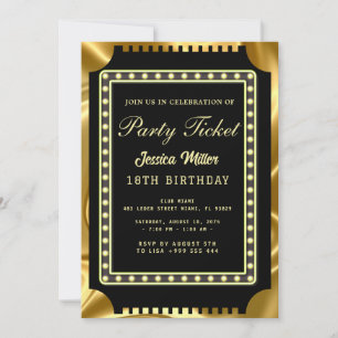 Invitación de Entrada de Fiesta Dorada