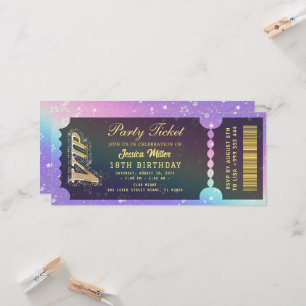 Invitación de Entrada de Fiesta Dorada