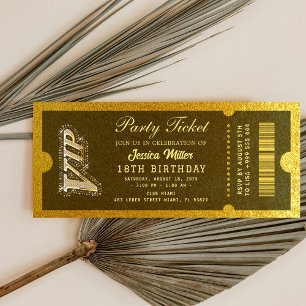 Invitación de Entrada de Fiesta Dorada