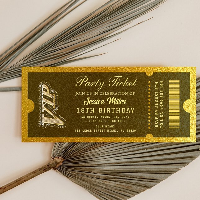 Invitación de Entrada de Fiesta Dorada (Subido por el creador)