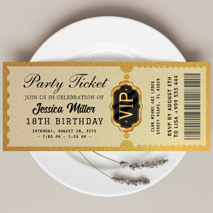 Invitación de Entrada de Fiesta Dorada