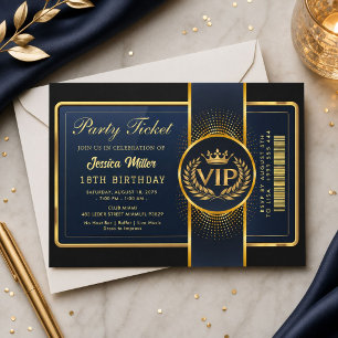 Invitación de Entrada de Fiesta Dorada