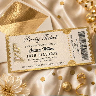 Invitación de Entrada de Fiesta Dorada