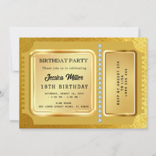 Invitación de Entrada de Fiesta Dorada