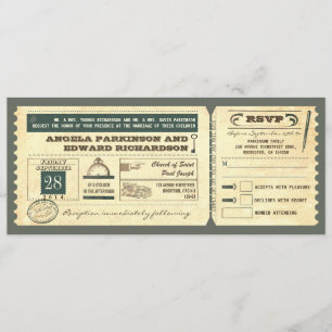 invitación de entrada de vintage boda con diseño r