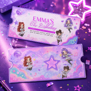 Invitación de entrada para concierto de cumpleaños