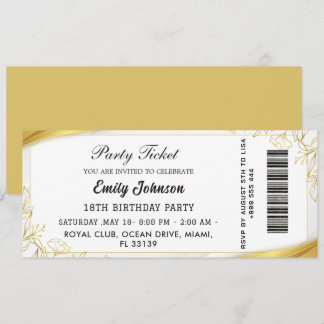 Invitación de Entrada para Fiesta de Cumpleaños de