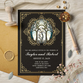 Invitación de época Vidrio de estilo Art Nouveau