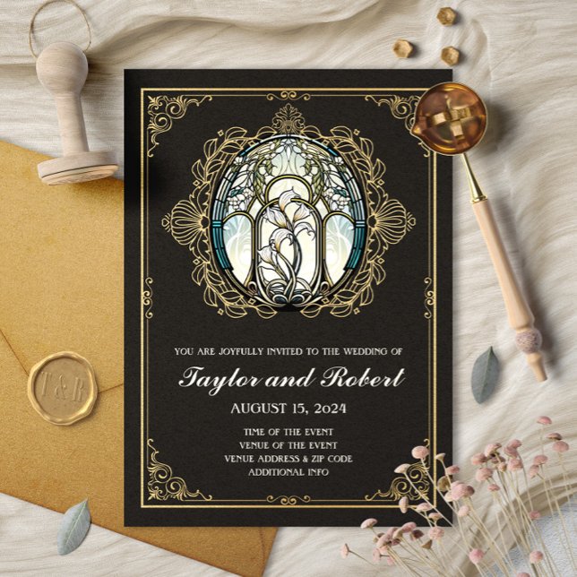 Invitación de época Vidrio de estilo Art Nouveau (Subido por el creador)