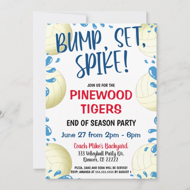 INVITACIÓN DE EQUIPO DE VOLEIBOL (Anverso)