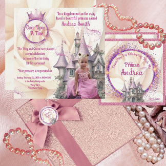 Invitación De Érase Una Vez La Princesa Fiesta De Cumpleaños