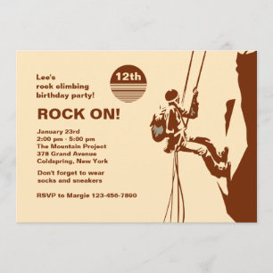 Invitación de escalada en montaña Rock On