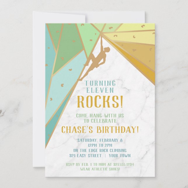 Invitación de Escalada en Roca para Niño 2 (Anverso)