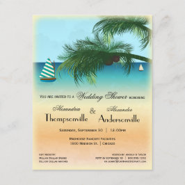 Invitación de escena de playa serena inspirada en