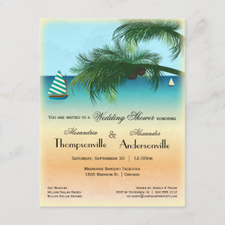Invitación de escena de playa serena inspirada en
