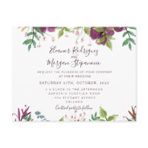 Invitación de escritura floral boda de Borgoña