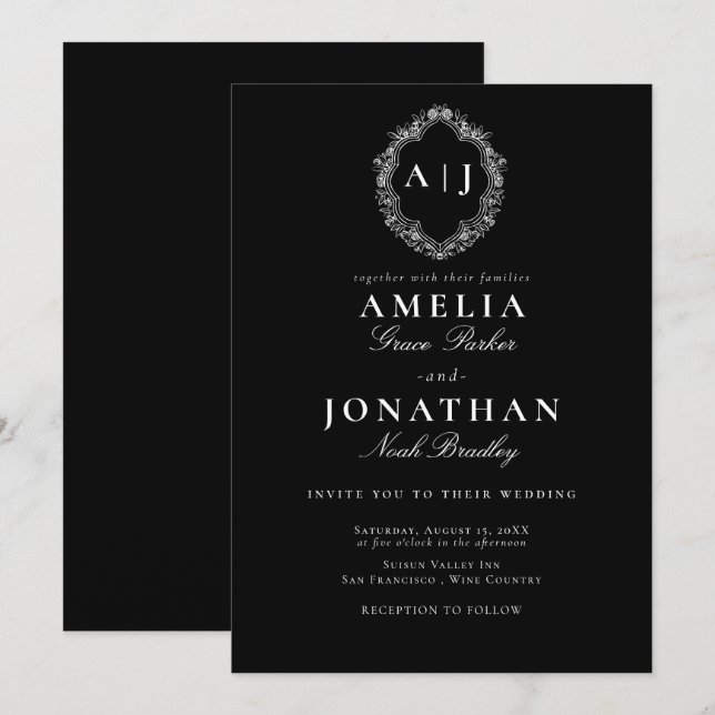 Invitación de Escudo Boda de Victoria (Anverso / Reverso)