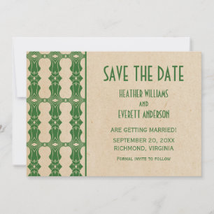 Invitación de Esmeralda Art Déco para Guardar la F