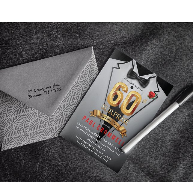 Invitación de esmoquin sorpresa para 60 cumpleaños (Subido por el creador)