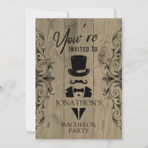 Invitación de Esmoquin Vintage para Despedida de S