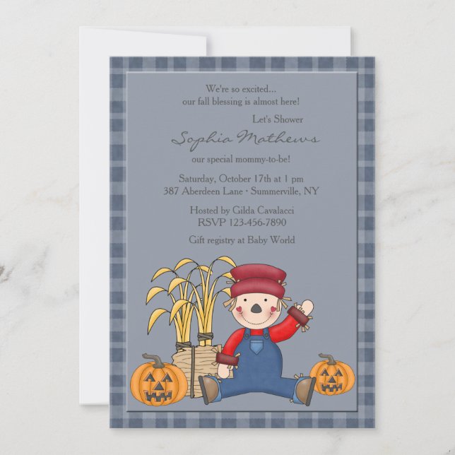 Invitación de Espantapájaros Sentado (Anverso)