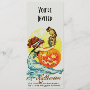 Invitación de espejo de Halloween de época