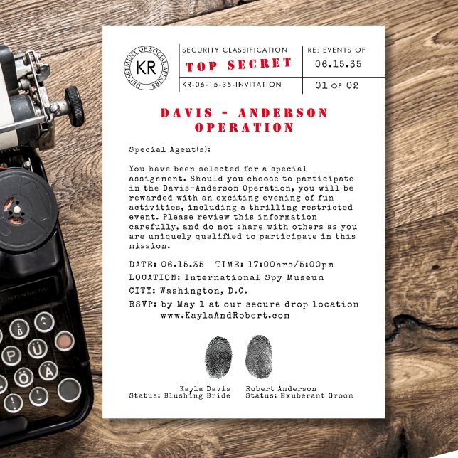 Invitación de espía más secreta (Subido por el creador)