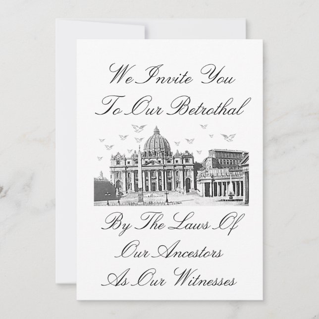Invitación de Esponsales de Boda Romana (Anverso)