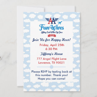 Invitación de esposas divertidas evitan las nubes