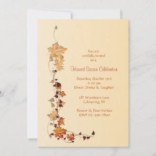 Invitación de Esquina de Hojas de Otoño
