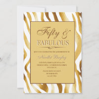 Invitación de Estampado de Animal Dorado