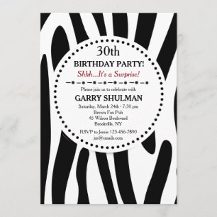 Invitación de estampado de cebra