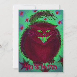 Invitación de 'Estás invitado' de un gato asustado
