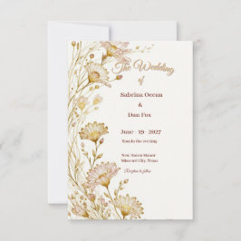 Invitación de estilo bohemio, botánico