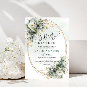 Invitación de estilo boho para Sweet Sixteen con f
