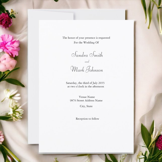 Invitación de estilo clásico simple y elegante de  (Classic Elegance at a Budget Friendly Price.)