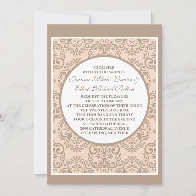 Invitación de estilo Damasco (Anverso)
