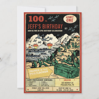 Invitación de estilo de anuncio de cómic retro