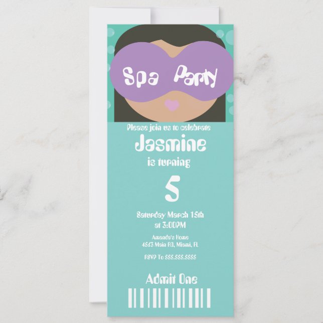 Invitación de estilo de entrada para cumpleaños de (Anverso)