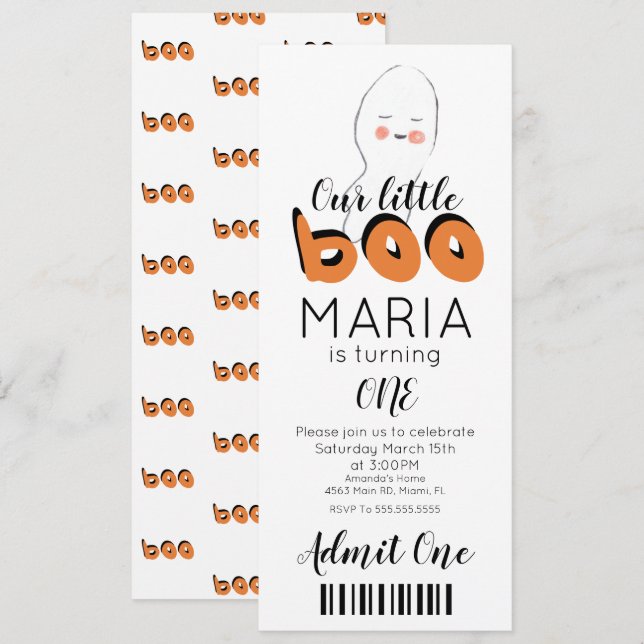 Invitación de estilo de entrada para fiesta de fan (Anverso / Reverso)