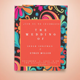 Invitación de estilo retro vibrante