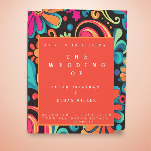 Invitación de estilo retro vibrante