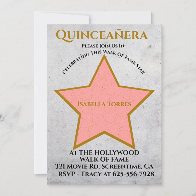 Invitación de Estrella de Hollywood (Anverso)