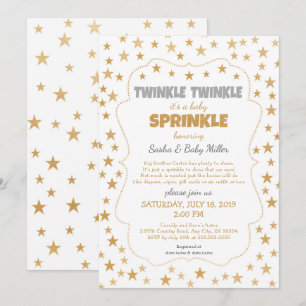 Invitación de estrella de oro Neutral Twinkle Baby