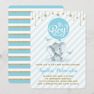 Invitación de estrella de Twinkle Baby Shower Elep