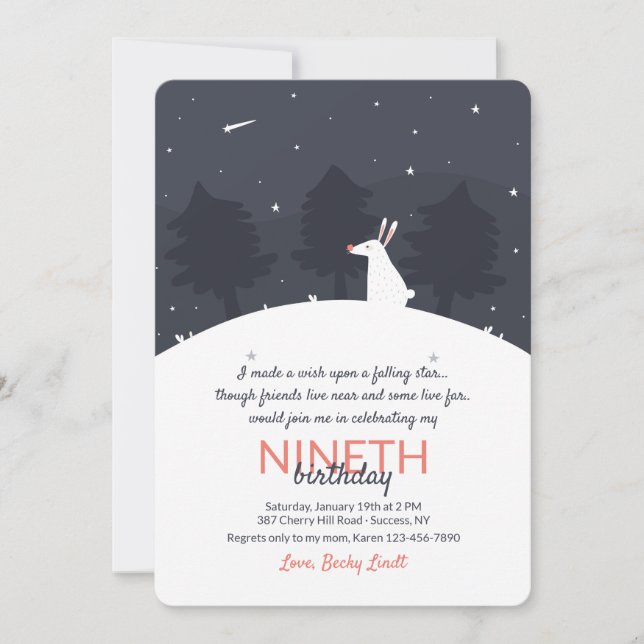 Invitación de estrella en caída (Anverso)