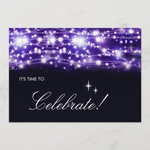 Invitación de Estrellas Brillantes Purpura