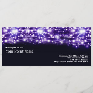 Invitación de Estrellas Brillantes Purpura