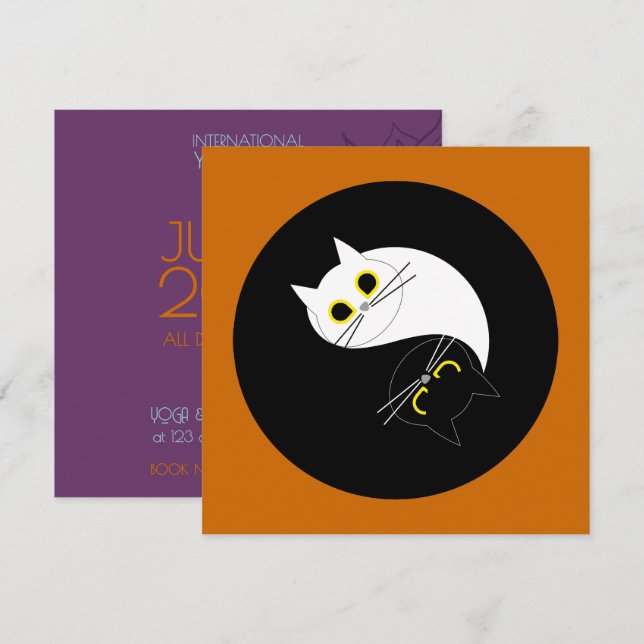 INVITACIÓN DE ESTUDIO DEL DÍA DE YOGA - Tarjeta de (Anverso / Reverso)